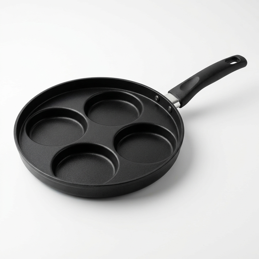 NaijaHome Four Hole Frying Pan - hero shot black